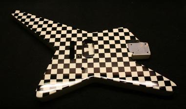 Bone White / Black Checker Guitar