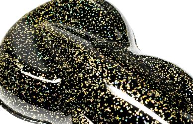 Gold Gone Wild Holoflake Guitar Refinishing