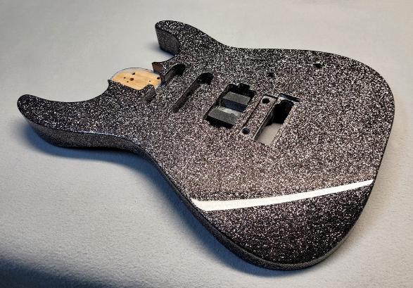 Machine Gun Gray Metal Flake Guitar Finishing