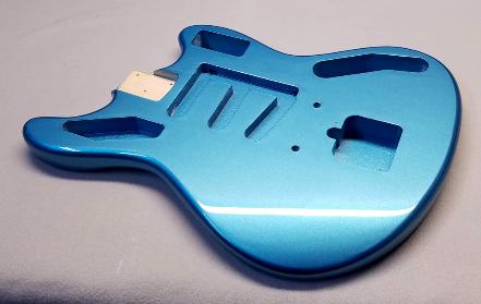 aqua blue metallic guitar paint job