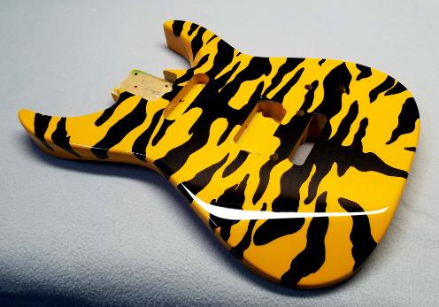 Chrome Yellow Tiger Stripe Guitar Finish