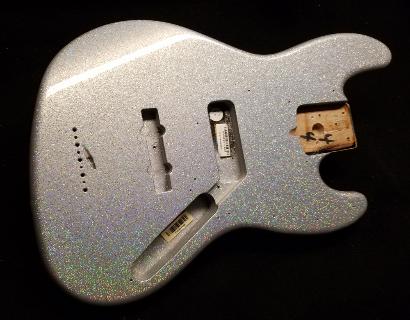 Silver Holo-flake bass finishing
